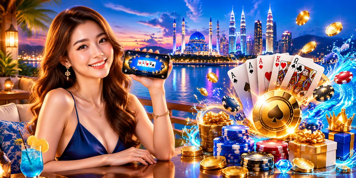 Suasana permainan poker malam di Selangor gaya tempatan